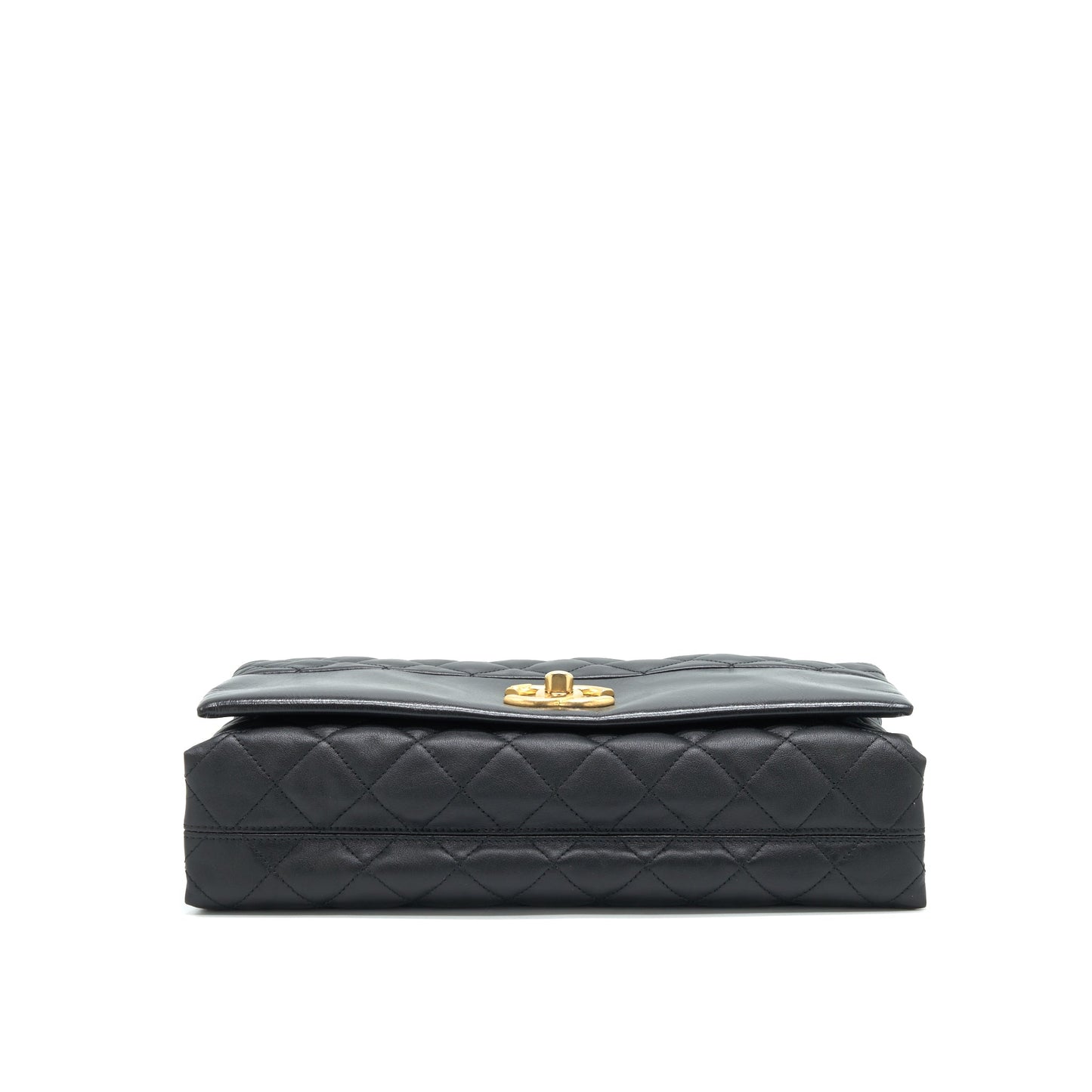 Chanel Large Single Flap Bag Calfskin  Black