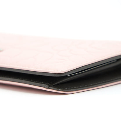 Chanel Camellia Long Wallet Lambskin Light Pink/Dark Brown