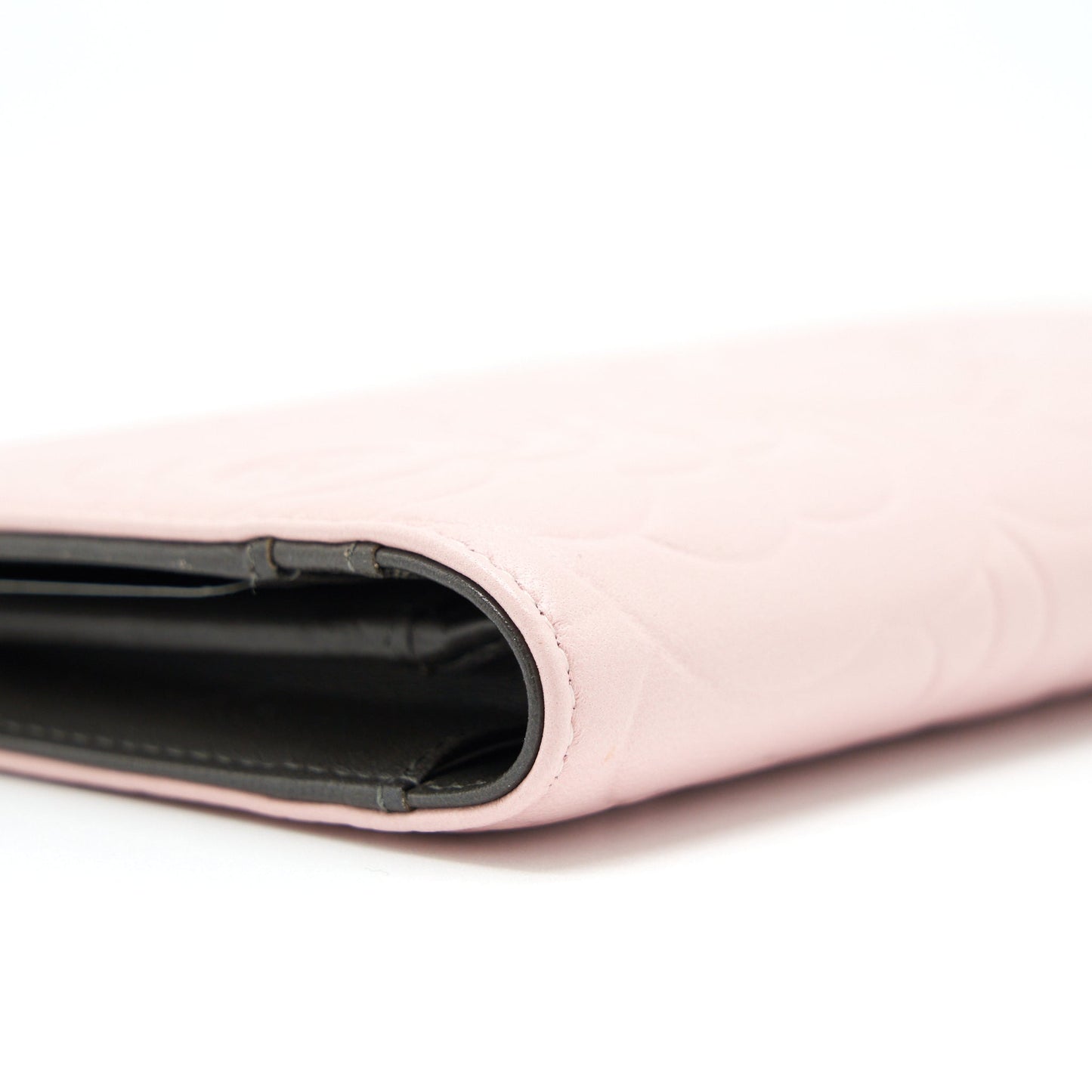 Chanel Camellia Long Wallet Lambskin Light Pink/Dark Brown