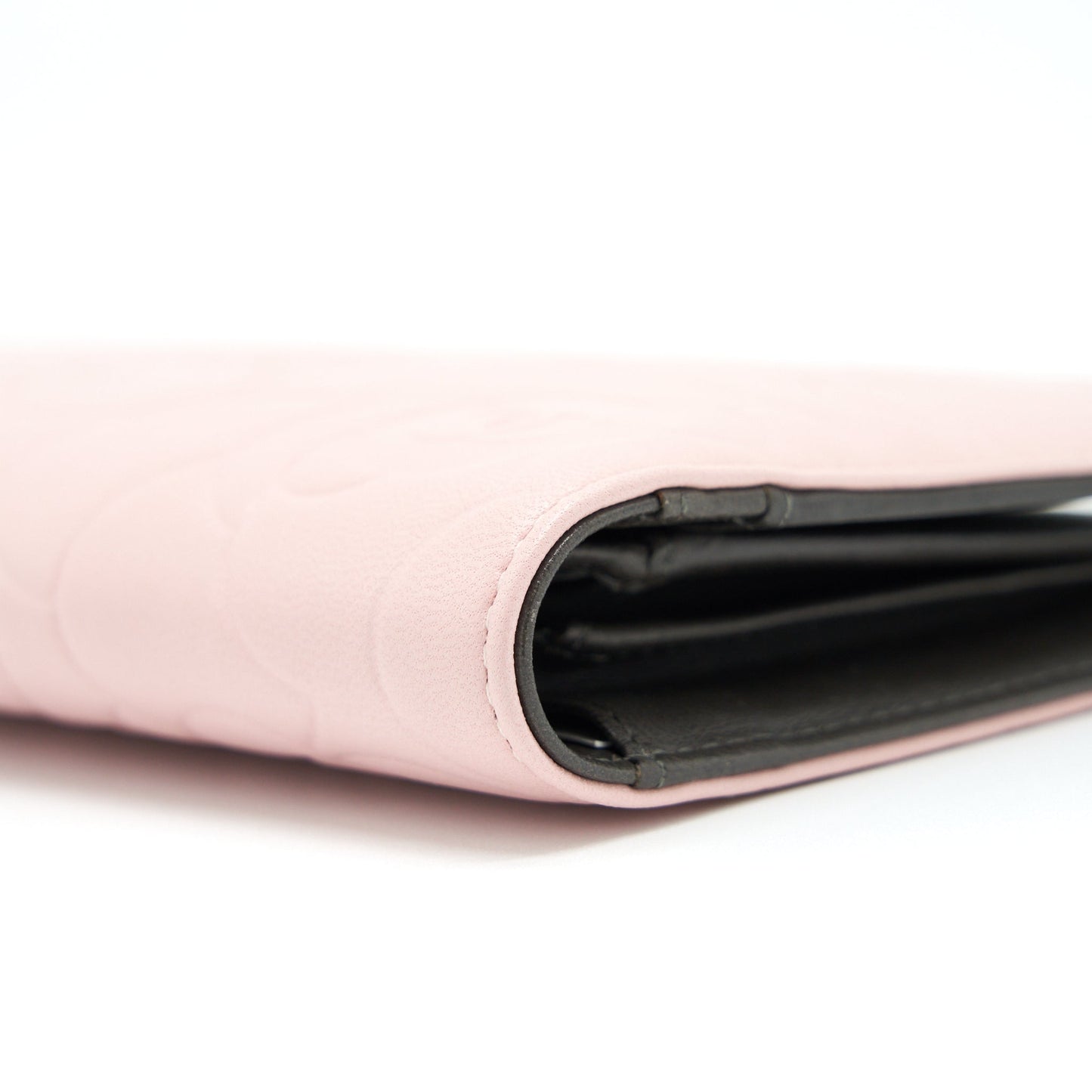 Chanel Camellia Long Wallet Lambskin Light Pink/Dark Brown