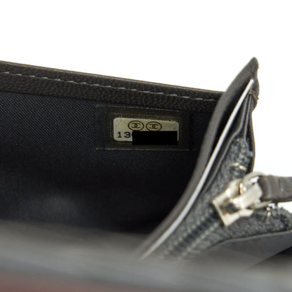 Chanel Camellia Long Wallet Lambskin Light Pink/Dark Brown