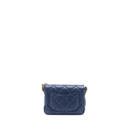 Chanel 22A Small Flap Bag Caviar Navy Brushed  (Microchip)