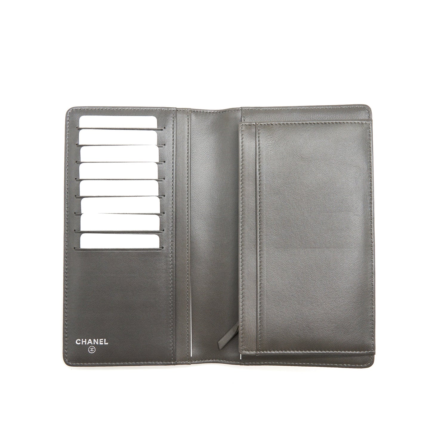 Chanel Camellia Long Wallet Lambskin Light Pink/Dark Brown