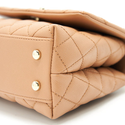 Chanel Mini Coco Handle Flap Bag 21p Caramel L