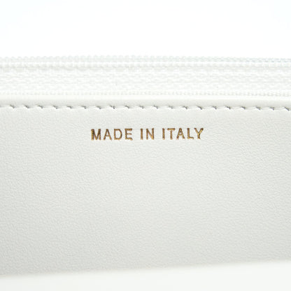 Chanel 22s Logo Top Handle Wallet On Chain Caviar White