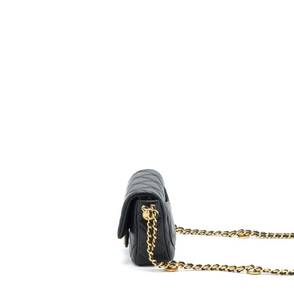 Chanel 22A Small Flap Bag Caviar Black Brushed  (Microchip)