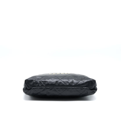 Chanel 22 Bag Medium Shiny Calfskin Black  (Microchip)