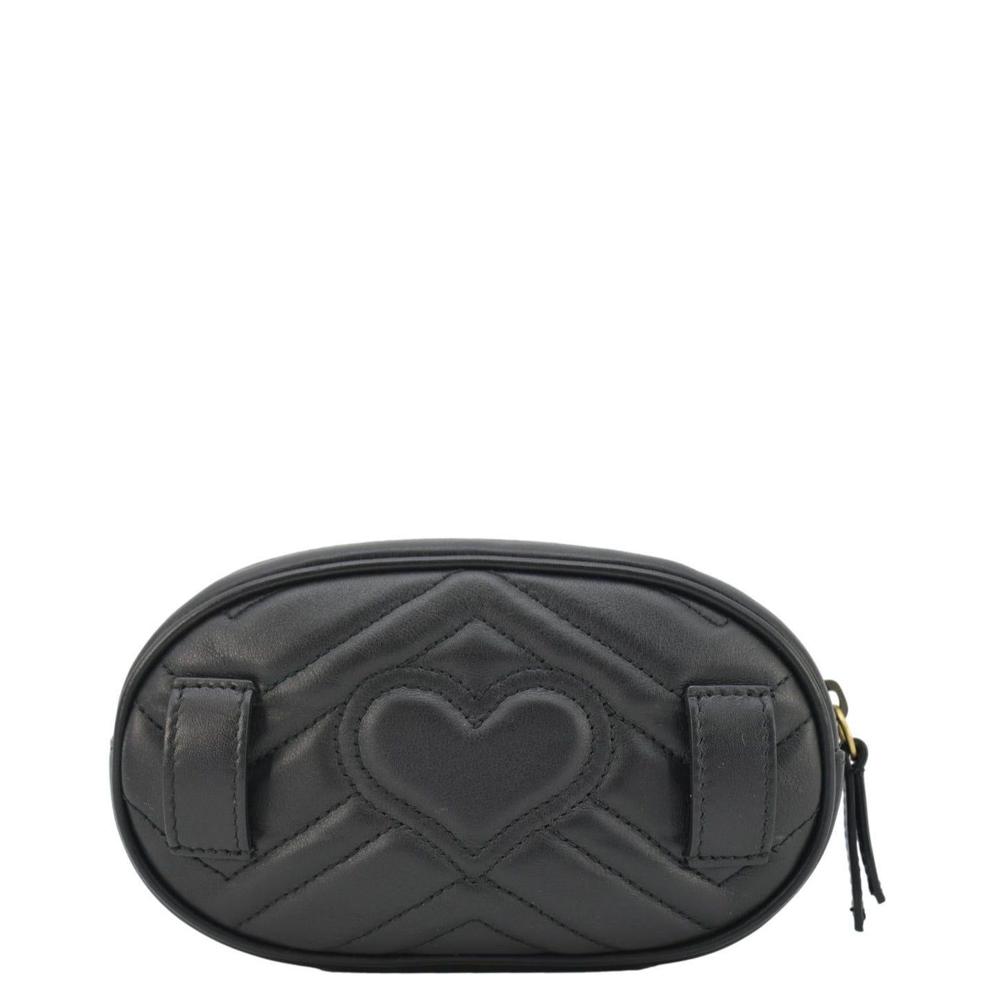 GUCCI GG Marmont Matelasse Leather Belt Bag Black 476434