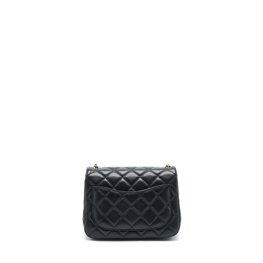 Chanel Pearl Crush Mini Square Lambskin Black Brushed