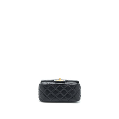 Chanel Pearl Crush Mini Square Lambskin Black Brushed