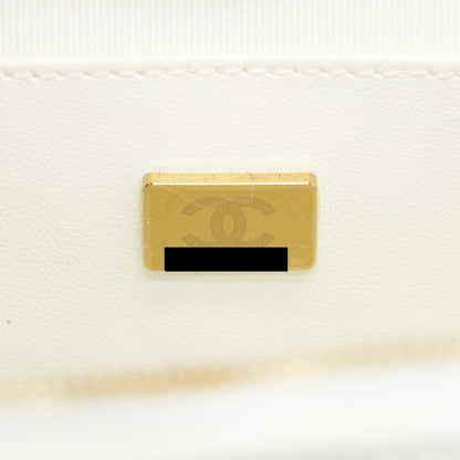 Chanel 22S Heart Bag Lambskin White L