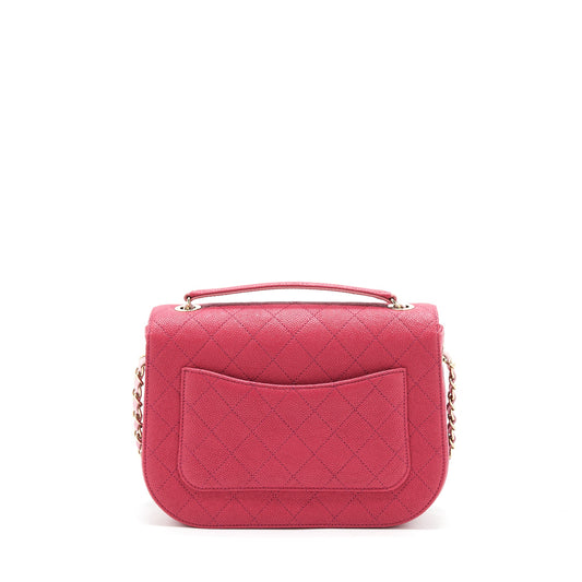 Chanel Seasonal Messenger Crossbody Bag Caviar Pink L