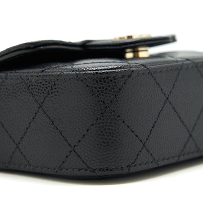 Chanel mini flap Vanity with Chain Caviar black L