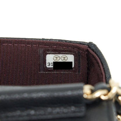 Chanel mini flap Vanity with Chain Caviar black L