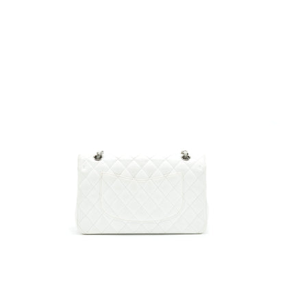 CHANEL MEDIUM CLASSIC DOUBLE FLAP BAG CAVIAR WHITE