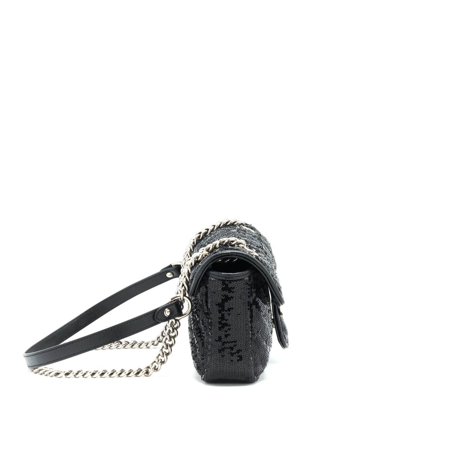 Gucci Marmont Mini Sequin Shoulder Bag Black