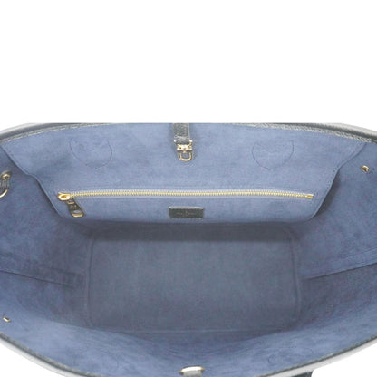 LOUIS VUITTON Neverfull MM Empreinte Leather Tote Shoulder Bag Black