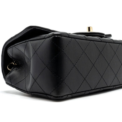 Chanel Mini Rectangular Flap Bag Lambskin Black L (microchip)