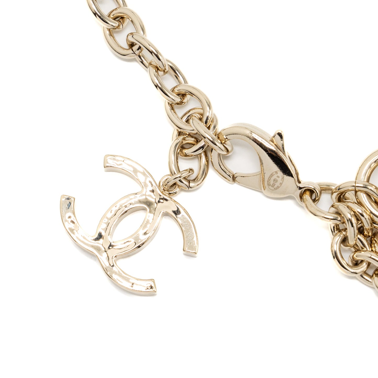 Chanel 22b Heart Dropped CC logo Chain Belt L