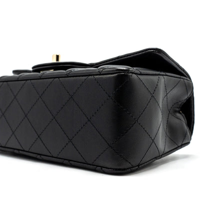 Chanel Mini Rectangular Flap Bag Lambskin Black L (microchip)