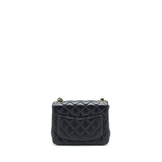 Chanel Mini Square Flap Bag Lambskin Black  (Microchip)