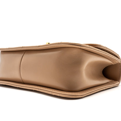 Chanel 21A Gold Crush Flap Bag Calfskin Beige  (Microchip)
