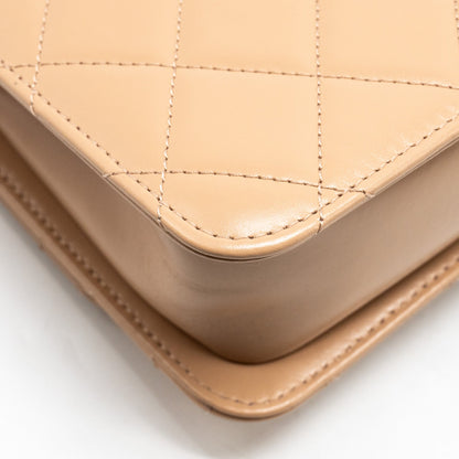 Chanel 21A Gold Crush Flap Bag Calfskin Beige  (Microchip)