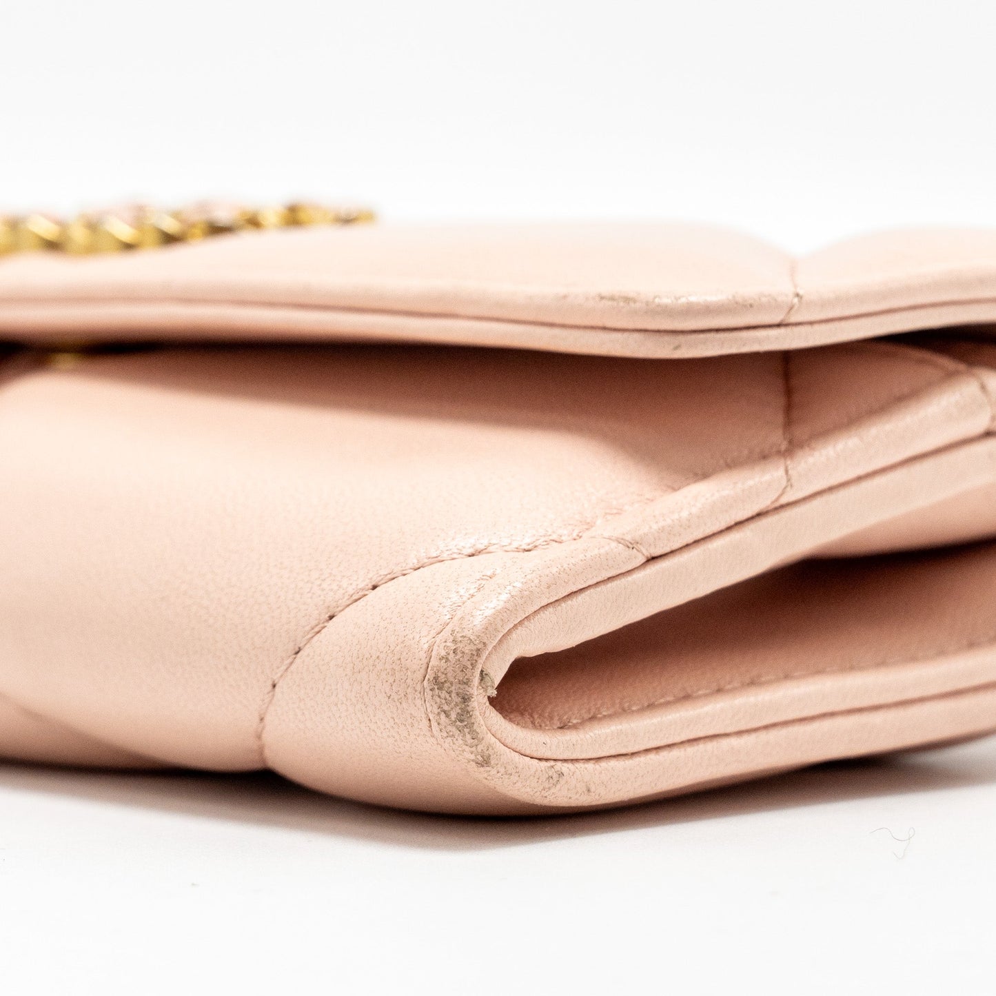Chanel 19 Long Flap Wallet Lambskin Pink  (Microchip)