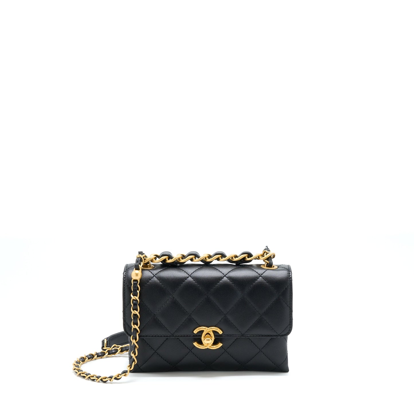 Chanel 22S Seasonal Flap Bag Calfskin Black Brushed