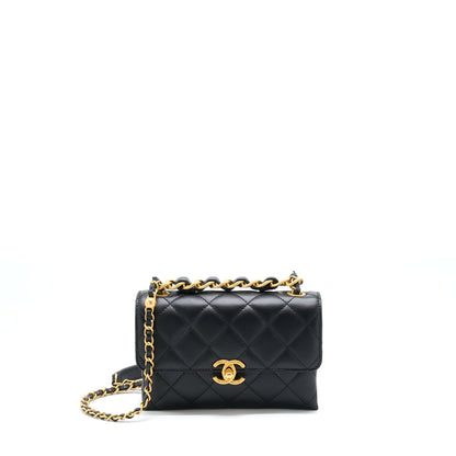 Chanel 22S Seasonal Flap Bag Calfskin Black Brushed