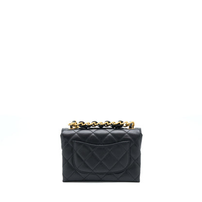 Chanel 22S Seasonal Flap Bag Calfskin Black Brushed