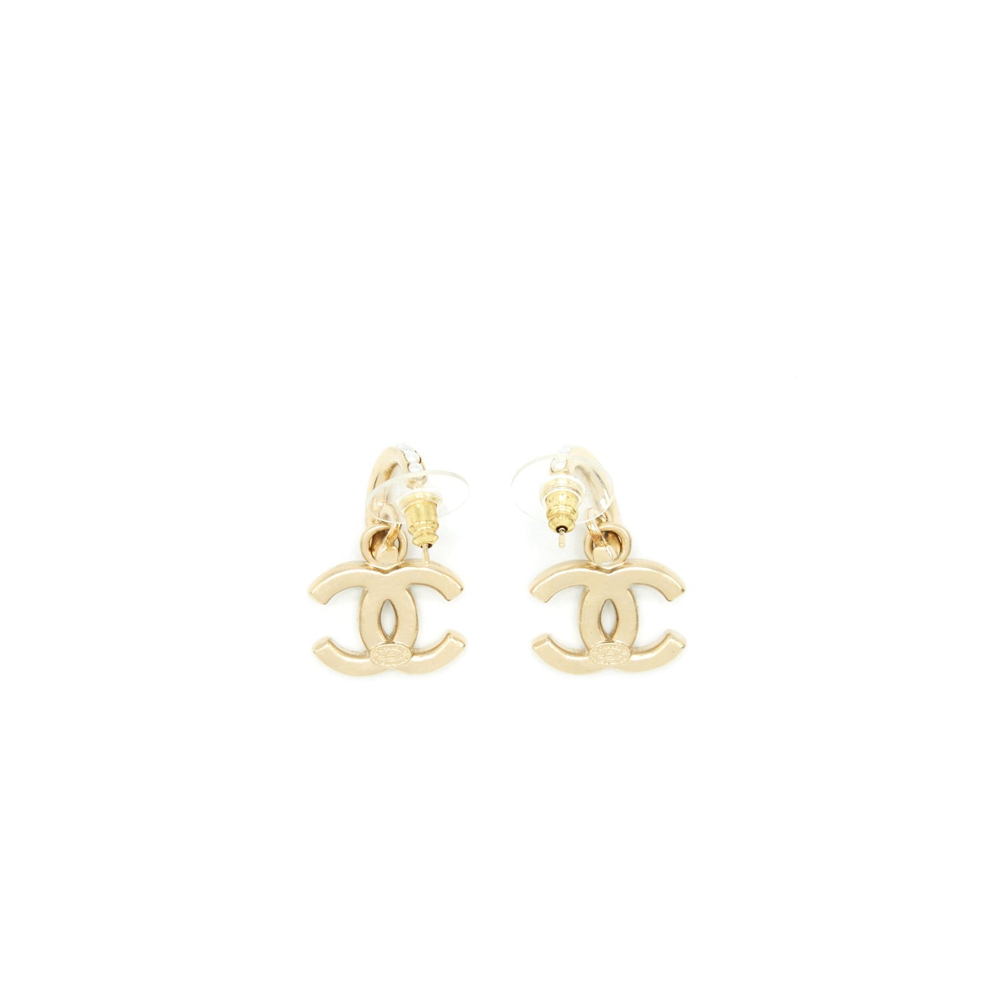 Chanel CC logo With Pearl Drop Earrings