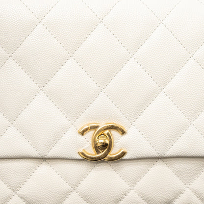 Chanel 21K Coco First Caviar White Brushed  (Microchip)