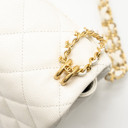 Chanel 21K Coco First Caviar White Brushed  (Microchip)