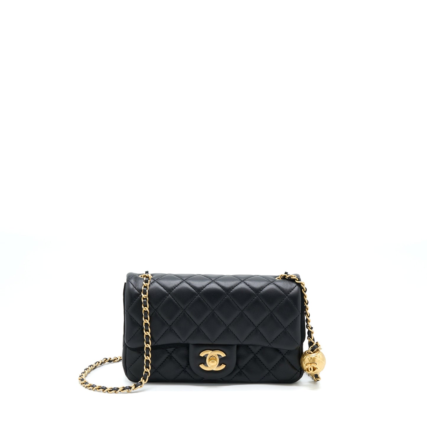 Chanel Pearl Crush Mini Rectangular Lambskin Black With  (Microchip)