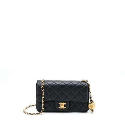 Chanel Pearl Crush Mini Rectangular Lambskin Black With  (Microchip)