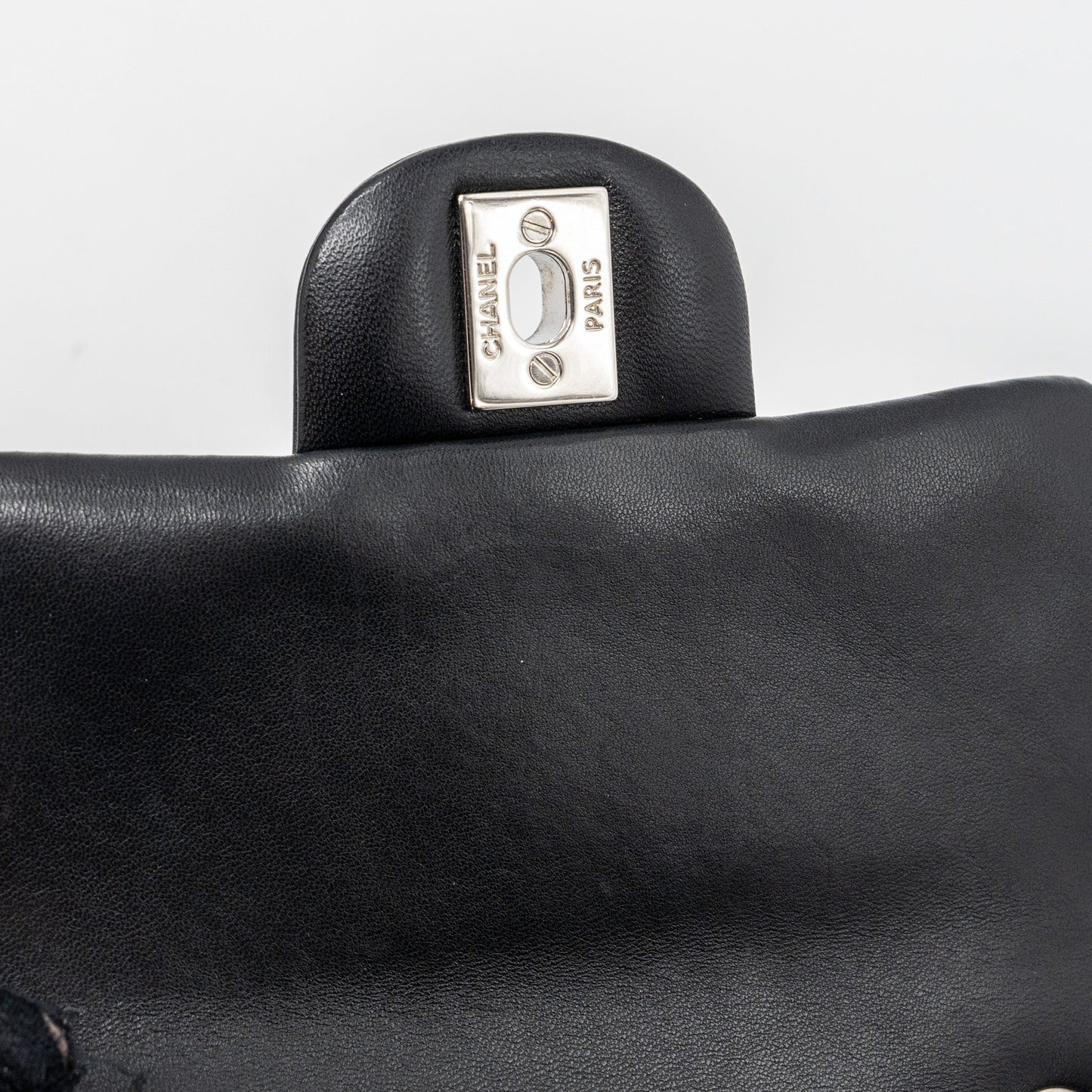Chanel mini square flap bag lambskin black
