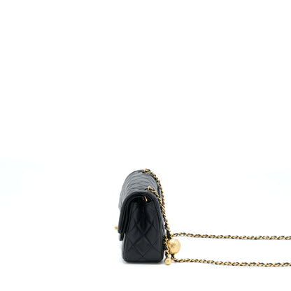 Chanel Pearl Crush Mini Rectangular Lambskin Black With  (Microchip)