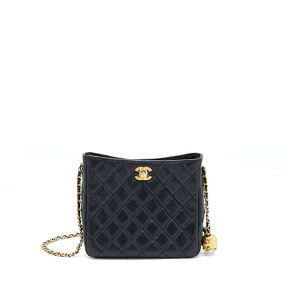 Chanel 22B Pearl Crush Hobo Bag Lambskin Black With  (Microchip)