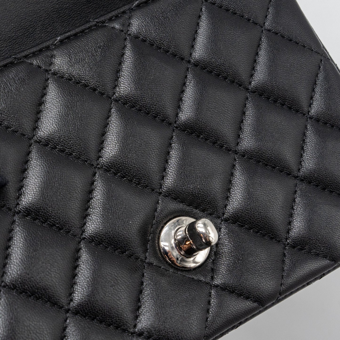 Chanel mini square flap bag lambskin black
