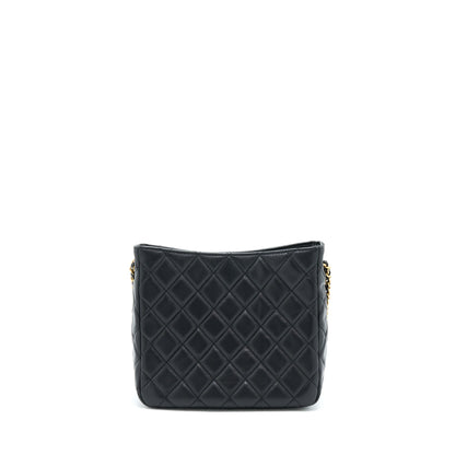 Chanel 22B Pearl Crush Hobo Bag Lambskin Black With  (Microchip)