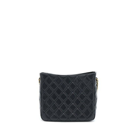 Chanel 22B Pearl Crush Hobo Bag Lambskin Black With  (Microchip)