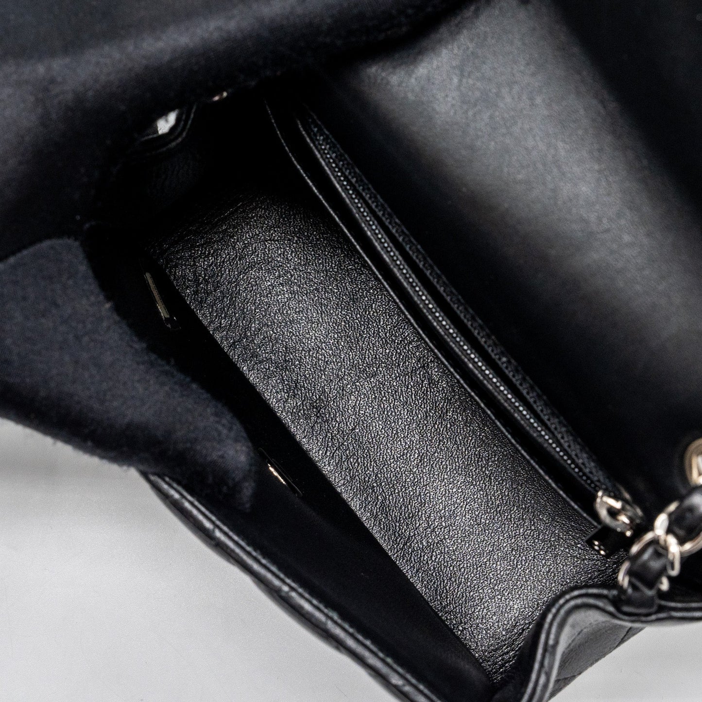 Chanel mini square flap bag lambskin black
