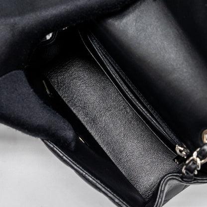 Chanel mini square flap bag lambskin black