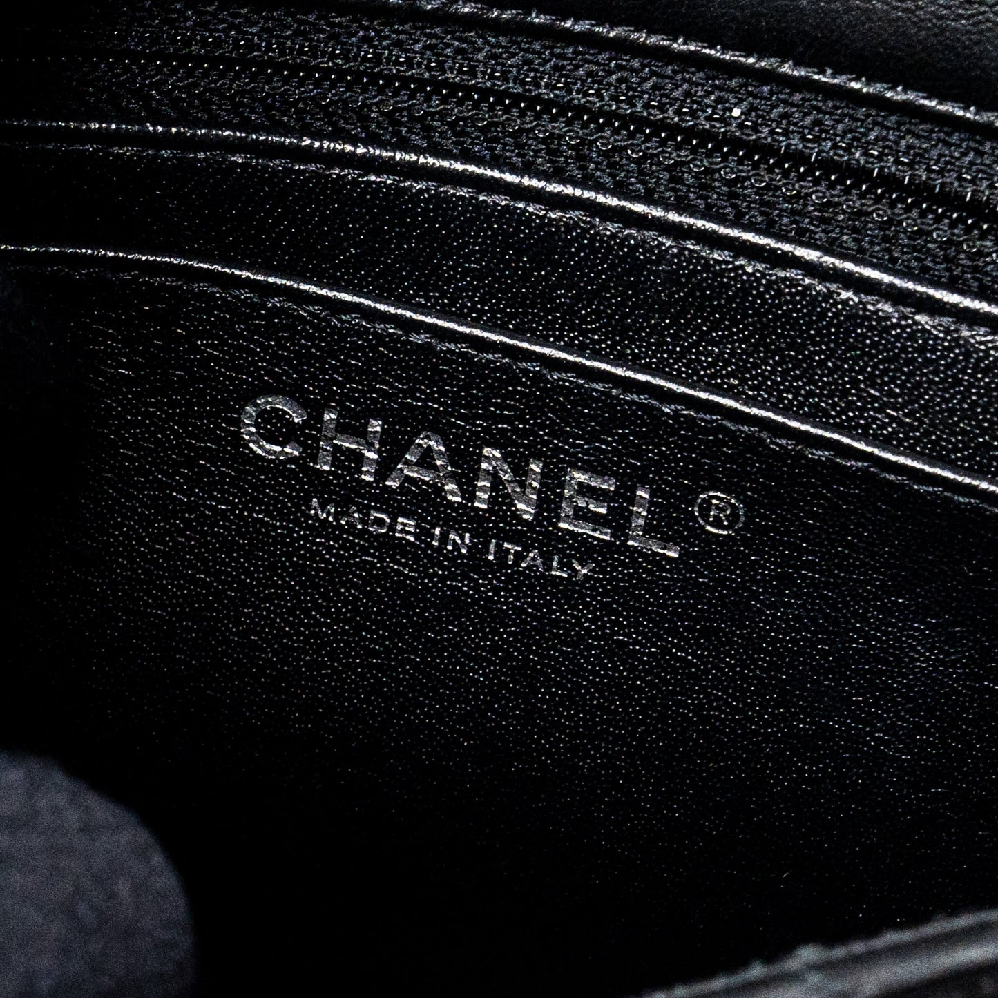 Chanel mini square flap bag lambskin black