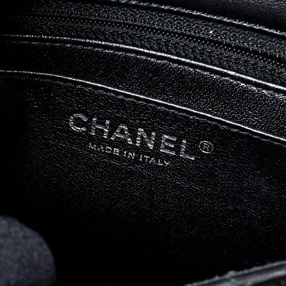 Chanel mini square flap bag lambskin black