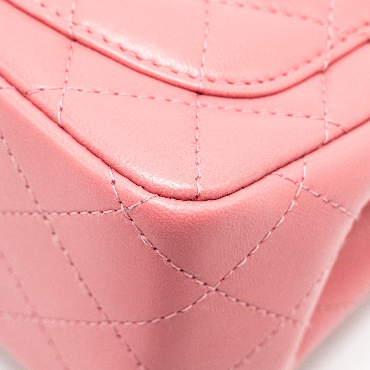 Chanel Mini Square Flap Bag Lambskin PInk L (Microchip)