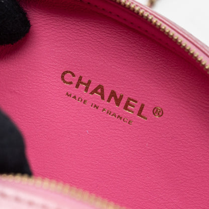 Chanel Oval Chevron Bag Lambskin Pink L