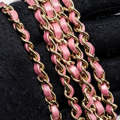 Chanel Oval Chevron Bag Lambskin Pink L