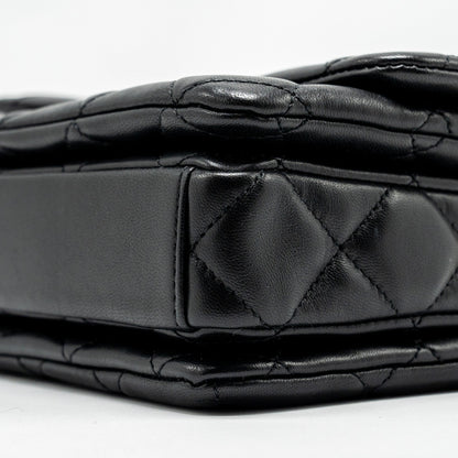 Chanel 22A Button on chain Flap Bag Lambskin Black  (Microchip)